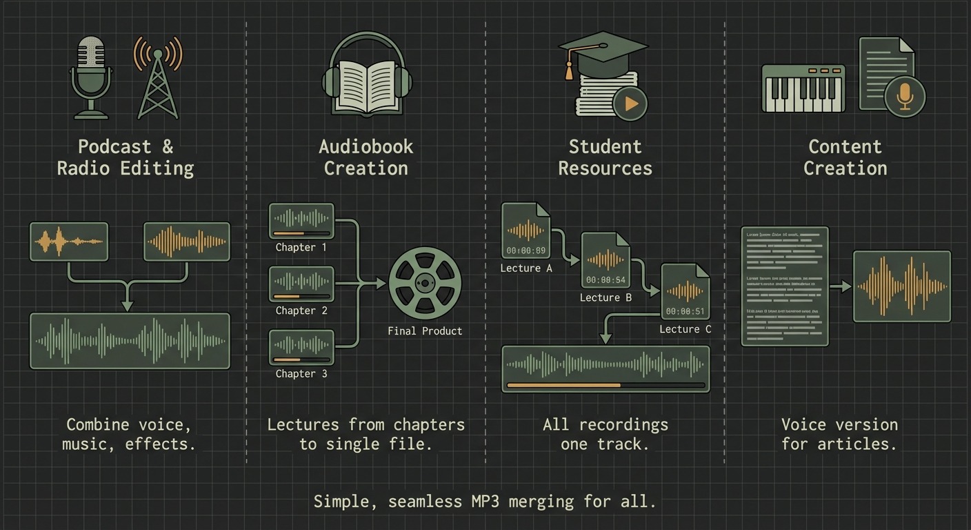How Merge MP3 Simplifies Podcast Editing